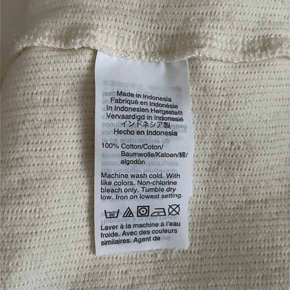 Madewell Texture & Thread Women's Ivory Mock Neck Ribbed Long Sleeve Size L - Picture 5 of 7